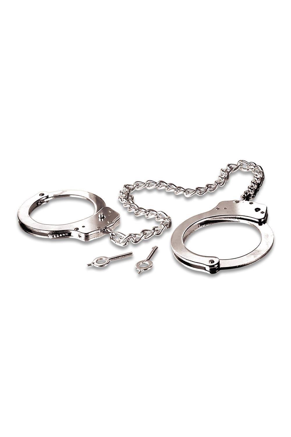 35-61209_1 FETISH FANTASY SERIES METAL LEG CUFFS SILVER - obrazek 1