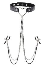 SPORTSHEETS SM AMOR COLLAR WITH NIPPLE JEWELRY - obrazek 2