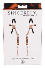 SPORTSHEETS AMBER BEADED NIPPLE CLAMPS - obrazek 5