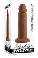EVOLVED 6INCH VIBRATING DONG, DARK FLESH