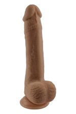 SELOPA 7 INCH 17 CM NATURAL FEEL FLEXSKIN DILDO DARK - obrazek 2