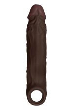 SHAFT SHEATH MODEL F SIZE 1 7.8 INCH LIQUID SILICONE SLEEVE MAHOGANY - obrazek 4