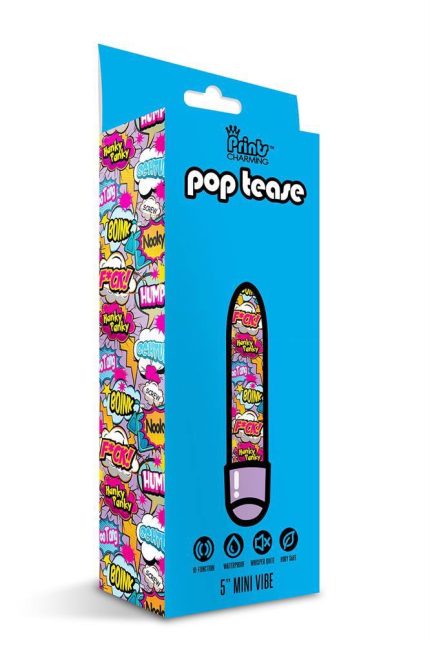 PRINTS CHARMING POP TEASE 5" MINI VIBE  FCK PURPLE