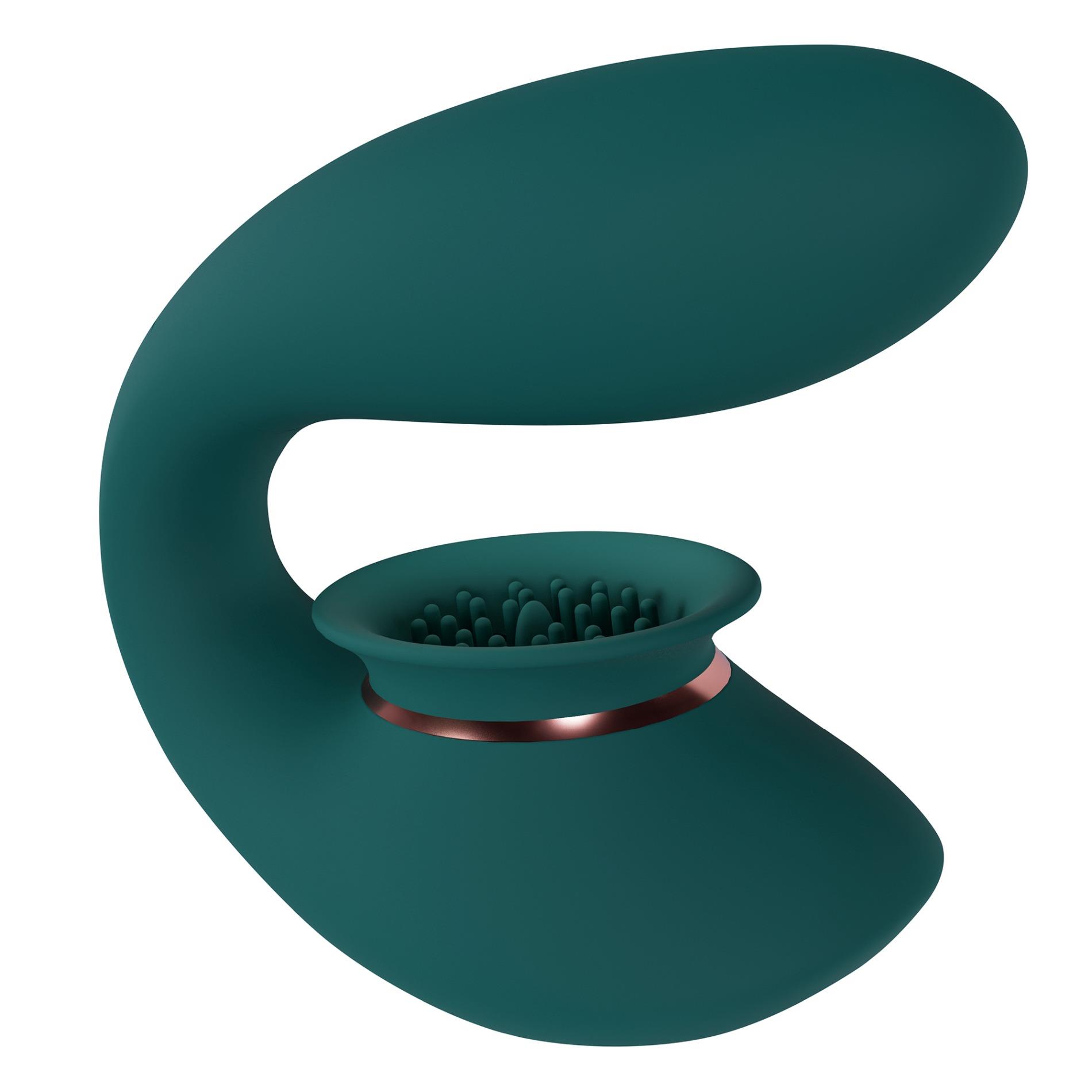 36-INN003GRN Twitch 3 - Rechargeable Vibrator & Suction - Silicone - 10 Speed - Forest Green - obrazek 1