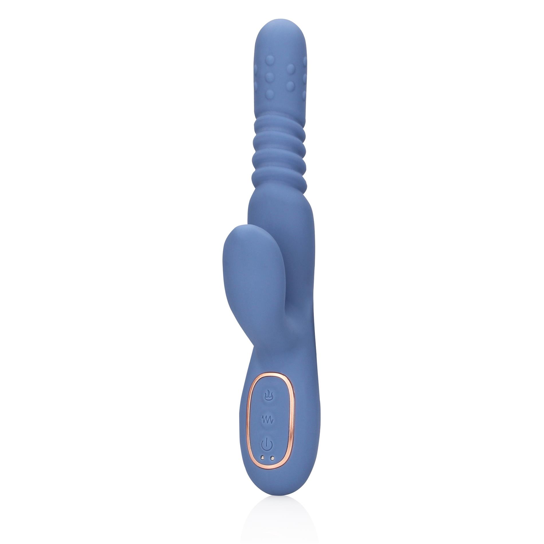 36-LOVE075BLU Rotating Beads and Thrusting Rabbit Vibrator - obrazek 1