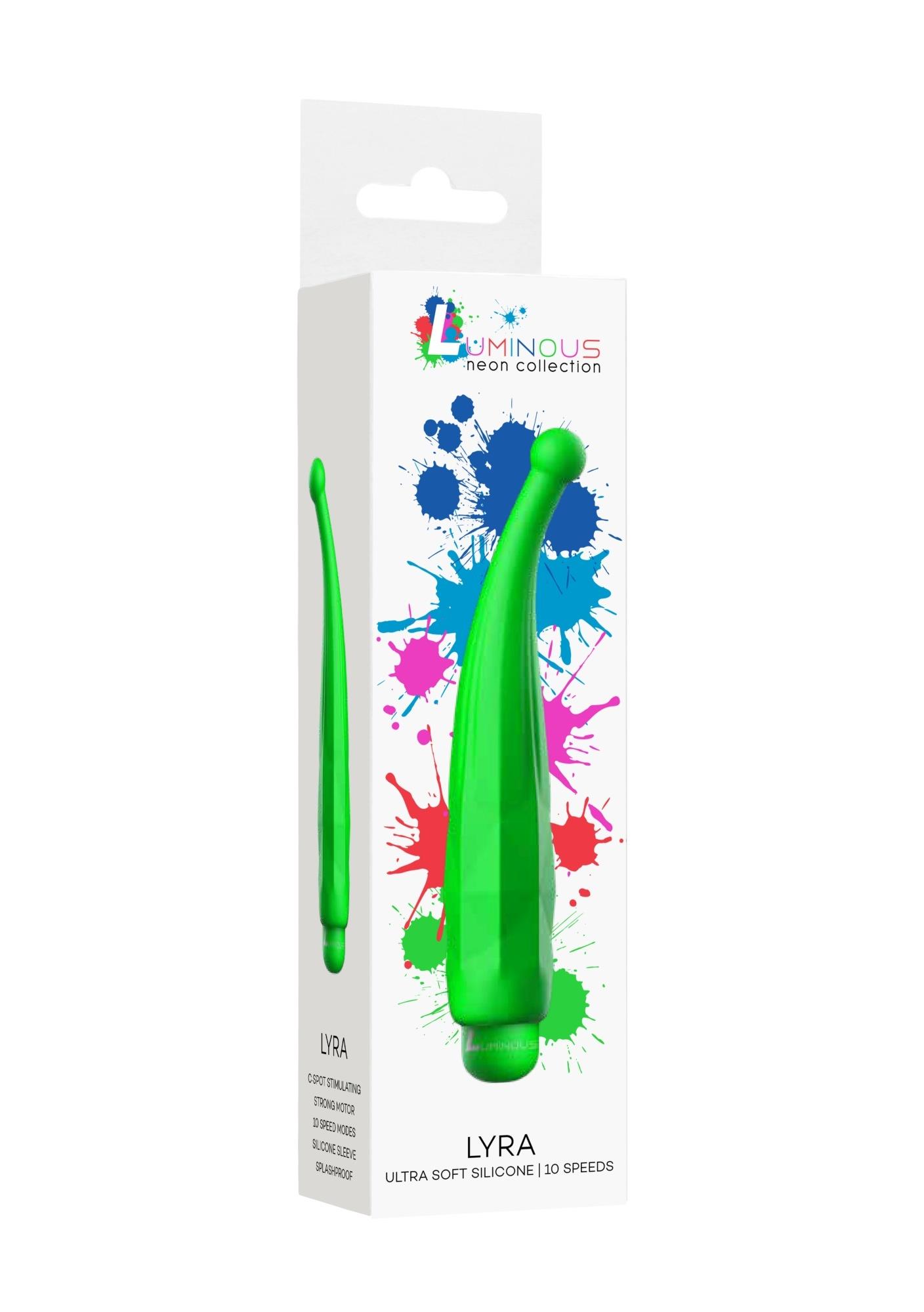 36-LUM015GRN Lyra - ABS Bullet With Sleeve - 10-Speeds - Green - obrazek 1
