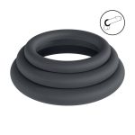 Classic Silicone Cockring Set of 3 - XS/S/M - Black - obrazek 2