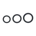 Classic Silicone Cockring Set of 3 - XS/S/M - Black - obrazek 4