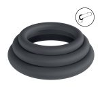Classic Silicone Cockring Set of 3 - L/XL/XXL - Black - obrazek 2