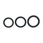 Classic Silicone Cockring Set of 3 - L/XL/XXL - Black - obrazek 4