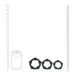 Beaded Silicone Cockring Set of 3 - S/M/L - Black - obrazek 4