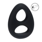 Double Liquid Silicone Cock and Ball Ring - Black - obrazek 2