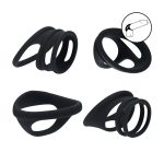 Silicone Cock and Ball Ring Set of 4 - Black - obrazek 2