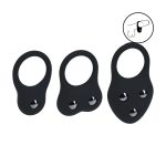 Silicone Training Cockring Set of 3 - S/M/L - Black - obrazek 2