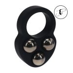 Liquid Silicone Triple Weighted Ball Cockring - Black - obrazek 2