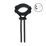 Detachable Wide Adjustable Silicone Lasso Cockring - 5mm - Black - obrazek 2