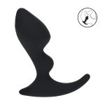 Double Ripple Silicone Prostate Massager - Black - obrazek 2