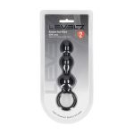 Beaded Silicone Anal Probe with Loop - Black