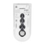 Beaded Silicone Anal Probe with Loop - Black - obrazek 3