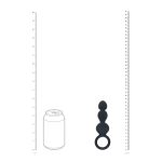 Beaded Silicone Anal Probe with Loop - Black - obrazek 5