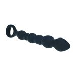 Beaded Snake Silicone Anal Probe with Loop - Black - obrazek 4