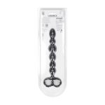 Beaded Silicone Anal Probe with Double Loop - Black - obrazek 3