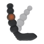 Vibrating Heating Bendable Tapping Beaded Silicone Prostate Stimulator - Black - obrazek 7