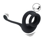 Dual Motor Silicone Cockring with Prostate Stimulator - Black - obrazek 2