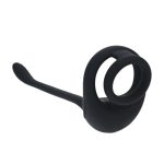 Dual Motor Silicone Cockring with Prostate Stimulator - Black - obrazek 4