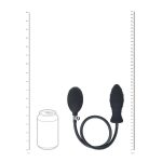 Ribbed Inflatable Silicone Anal Plug - Black - obrazek 7