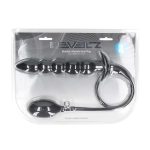 Beaded Inflatable Silicone Anal Plug - Black - obrazek 2