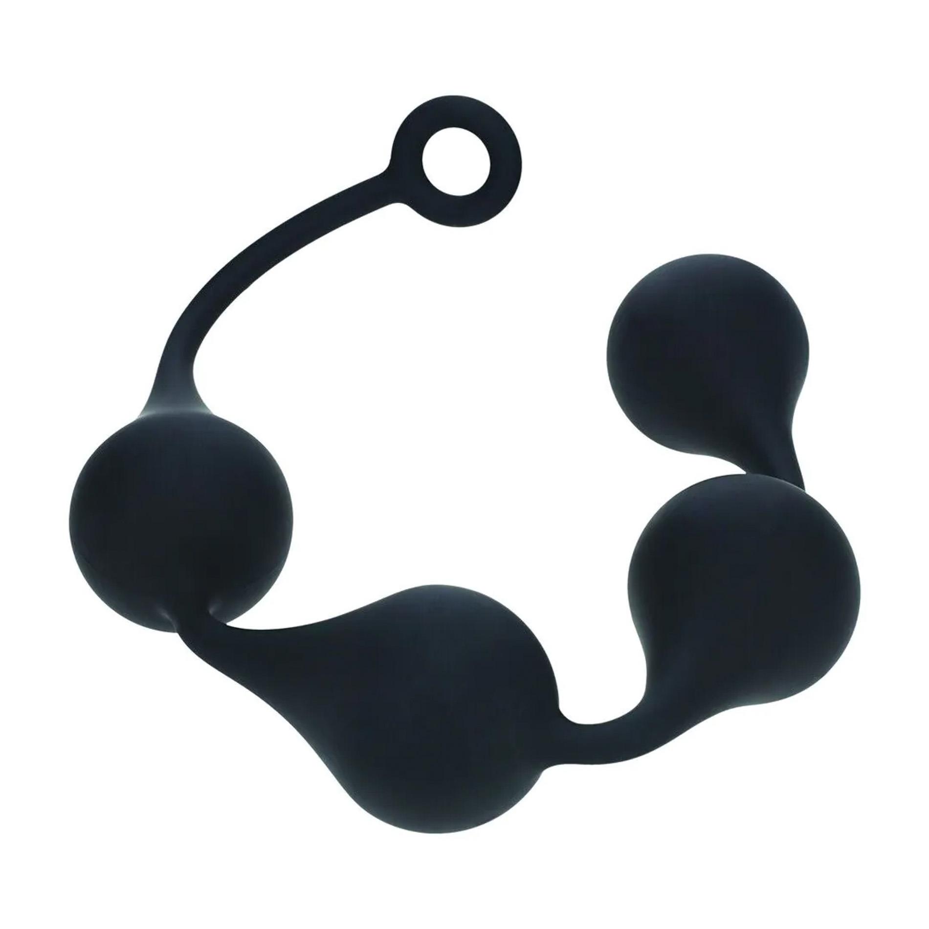 36-LVL04-0006BLK_01 Silicone Waterdrop Anal Balls - XL - 50mm - Black - obrazek 1