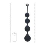 Silicone Waterdrop Anal Balls - XL - 50mm - Black - obrazek 5