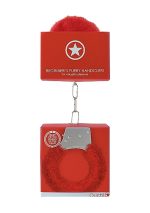 Beginner""s Handcuffs Furry - Red - obrazek 2