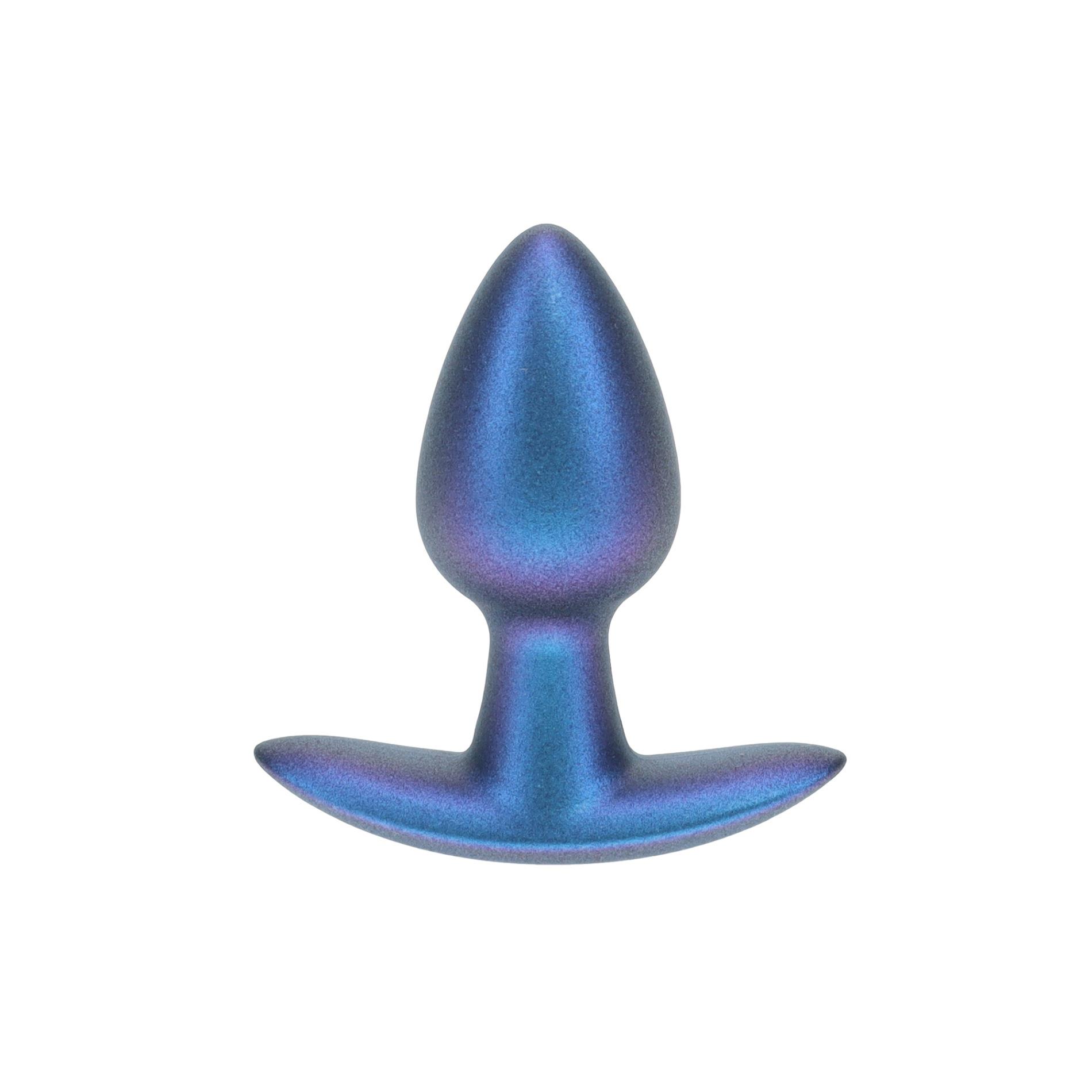 36-OU1017MBL_01 Smooth Silicone Anal Plug - Small - 2.6 / 6,5 cm - Metallic Blue - obrazek 1