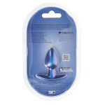 Smooth Silicone Anal Plug - Small - 2.6 / 6,5 cm - Metallic Blue - obrazek 3
