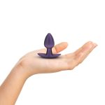 Smooth Silicone Anal Plug - Small - 2.6 / 6,5 cm - Metallic Purple - obrazek 4
