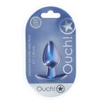 Smooth Silicone Anal Plug - Medium - 3.1 / 7,9 cm - Metallic Blue - obrazek 2