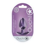 Smooth Silicone Anal Plug - Medium - 3.1 / 7,9 cm - Metallic Purple - obrazek 2