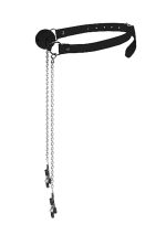 Ball Gag with Nipple Clamps - Black - obrazek 3