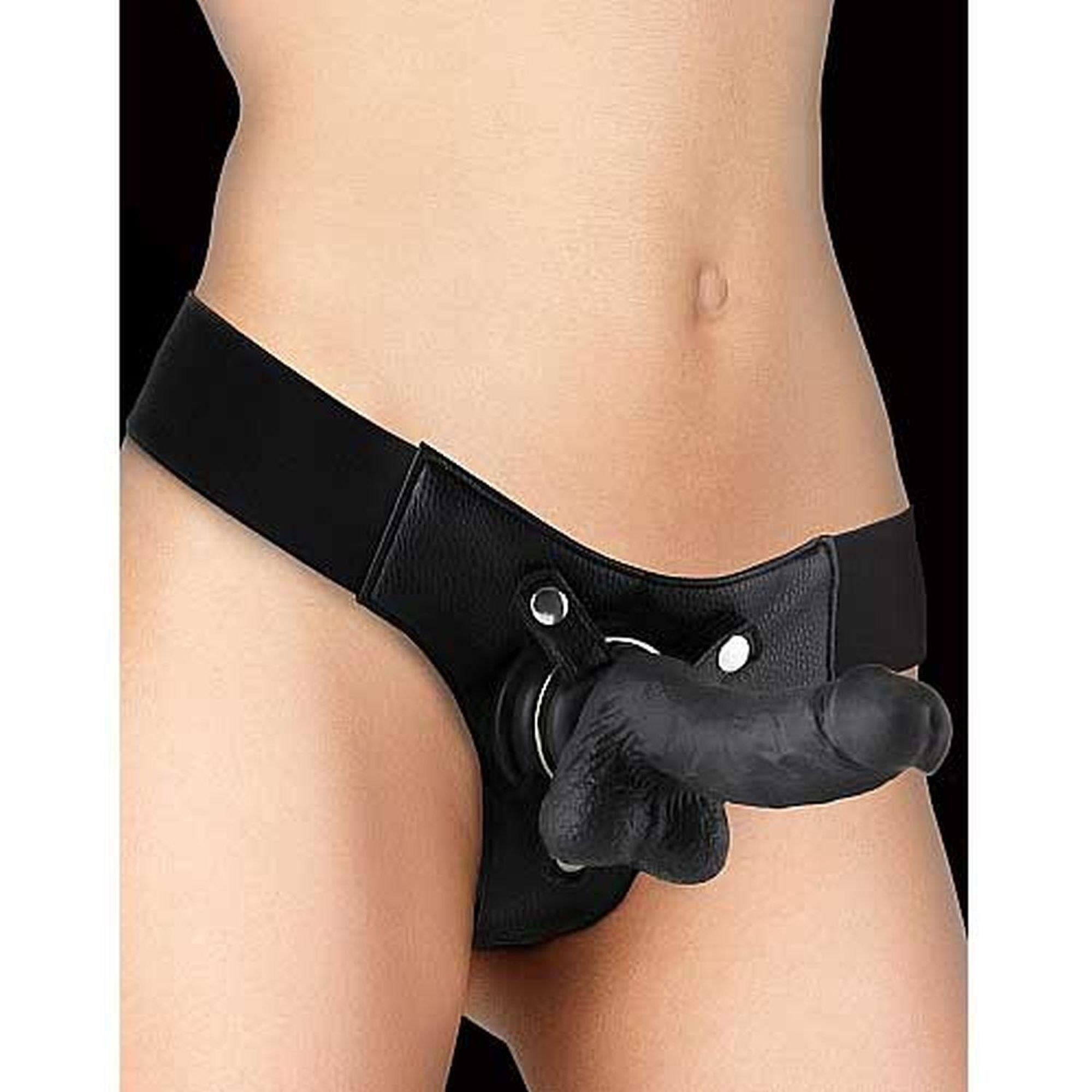 36-OU154BLK Realistic - 7 Inch - Strap-On - Black - obrazek 1