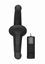 Vibrating Silicone Strapless Strapon - Black - obrazek 3