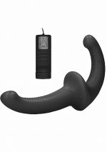 Vibrating Silicone Strapless Strapon - Black - obrazek 4