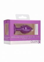 Diamond Heart Butt Plug - Regular - Purple - obrazek 2