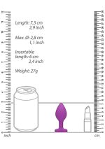 Diamond Heart Butt Plug - Regular - Purple - obrazek 3