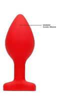 Diamond Heart Butt Plug - Regular - Red - obrazek 12