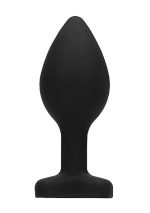 Diamond Heart Butt Plug - Large - Black - obrazek 4