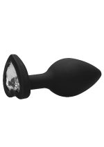 Diamond Heart Butt Plug - Large - Black - obrazek 6