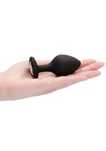 Diamond Heart Butt Plug - Large - Black - obrazek 8