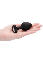 Diamond Heart Butt Plug - Large - Black - obrazek 9